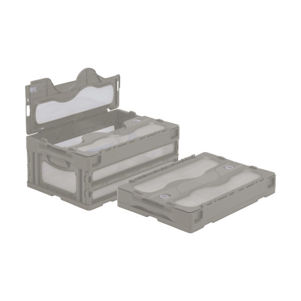 三甲 サンコー フタ一体型折りたたみコンテナー 559030 マドコンC―30B ライトグレー SKO-C-30B-GLL 1個（直送品）