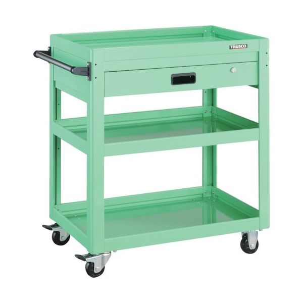 トラスコ中山 TRUSCO ツールワゴン ドルフィン 750X500 1段引出 ヤンググリーン DLWS-773V-YG 1台（直送品）