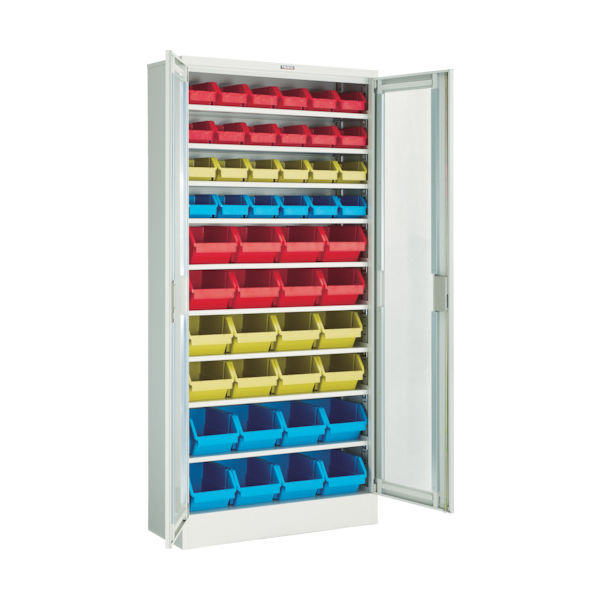 トラスコ中山 TRUSCO コンテナラックケース バンラックケース M型 両開き扉 コンテナ入 H1790 T609M-A 1台（直送品）