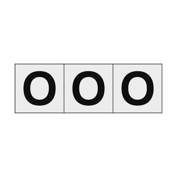 トラスコ中山 TRUSCO アルファベットステッカー 50×50 「O」 透明地/黒文字 3枚入 TSN-50-O-TM 1組(3枚)（直送品）