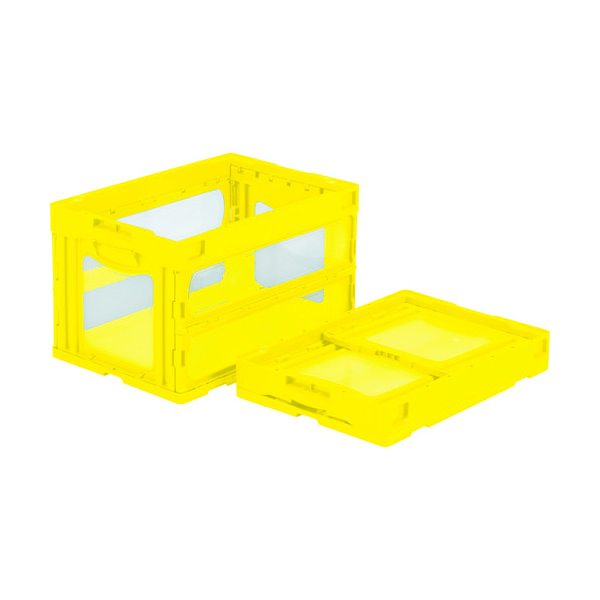 三甲 サンコー 折りたたみコンテナー 559010 マドコンO―50Bイエロー SKO-O-50B-YE 1個 432-2983（直送品）