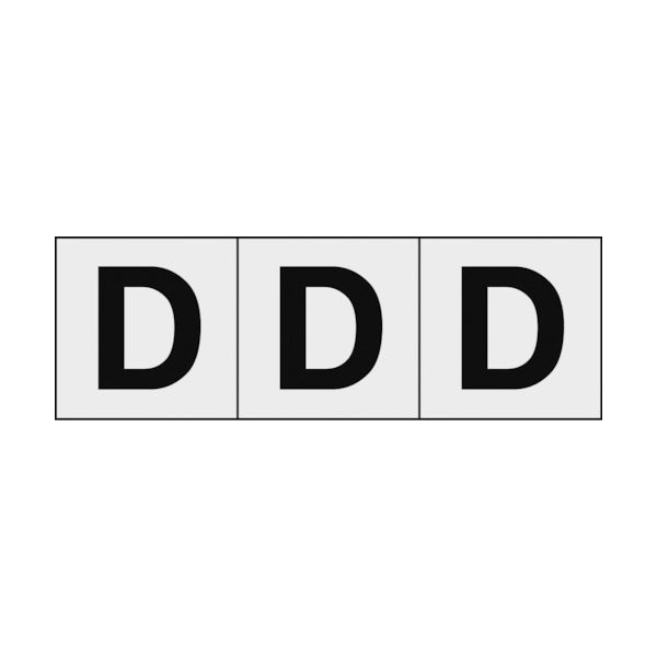 トラスコ中山 TRUSCO アルファベットステッカー 30×30 「D」 透明地/黒文字 3枚入 TSN-30-D-TM 1組(3枚)（直送品）