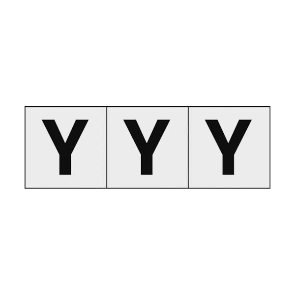 トラスコ中山 TRUSCO アルファベットステッカー 50×50 「Y」 透明地/黒文字 3枚入 TSN-50-Y-TM 1組(3枚)（直送品）