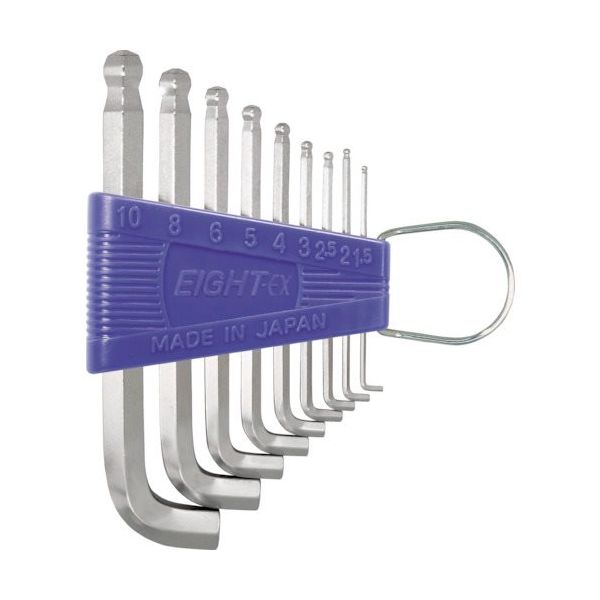 エイト 六角棒スパナ テーパーヘッド 標準寸法 特短 セット TTR-S9 1セット 432-8531（直送品）