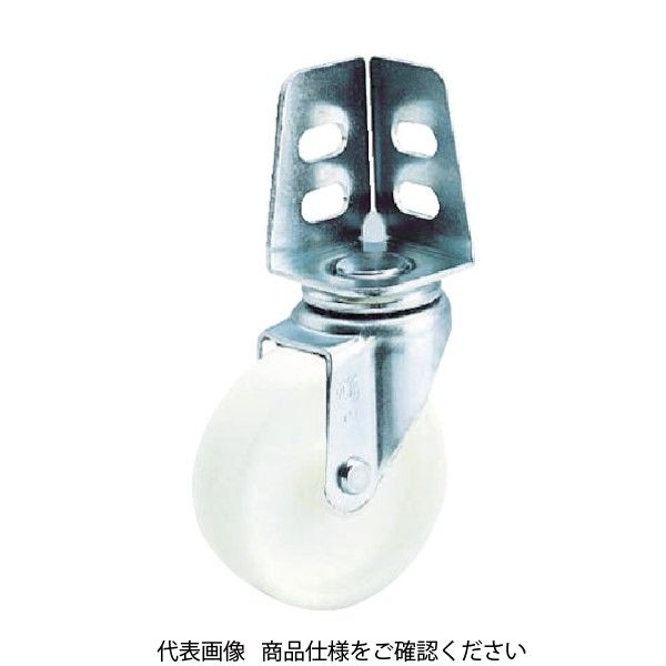 トラスコ中山 TRUSCO アングル式ナイロンキャスター 自在 Φ100 TYSA-100N 1個 447-3507（直送品）