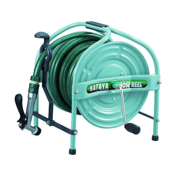 畑屋製作所 ハタヤ テツノホースリール(グリーン)21m防藻ホース レバーノズル HSA-20N-G 1台(1個) 453-8030（直送品）