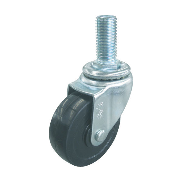 ねじ込み式 自在 キャスター ゴム 車輪径100mm Sタイプ ST型 ネジ寸法W3/4×40山数10 ST-100RH-W3/4-40（直送品）