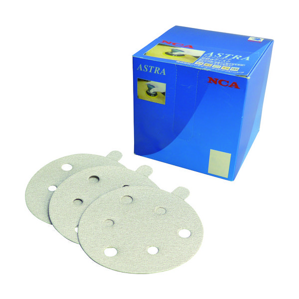 日本レヂボン NCA アストラディスク(のり付タイプ穴有) 粒度#400 A400 C2A-MD 125X0 PSA V01 1セット(100枚)（直送品）