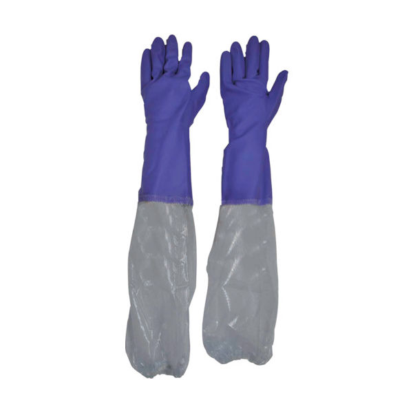 ダンロップホームプロダクツ ダンロップ ビニール厚手 腕カバー付 L バイオレット 6361 1双 439-7215（直送品）