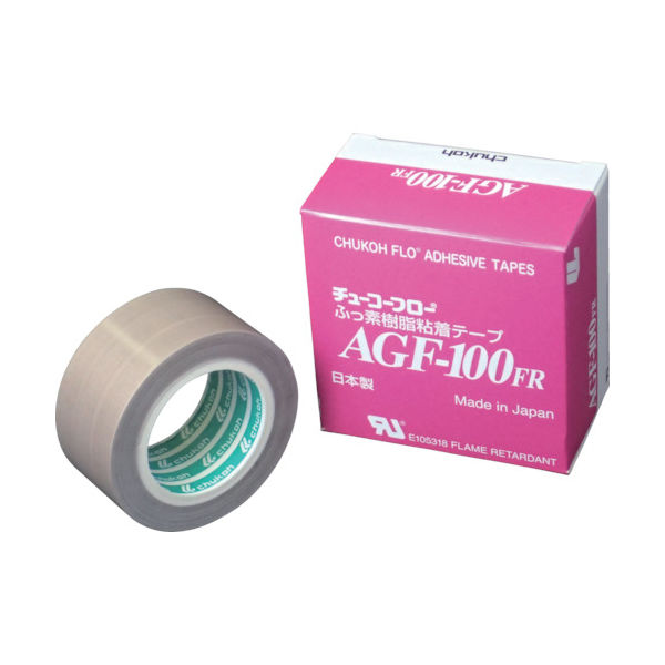 中興化成工業 チューコーフロー フッ素樹脂(テフロンPTFE製)粘着テープ AGF100FR-15X38 1巻 449-4229