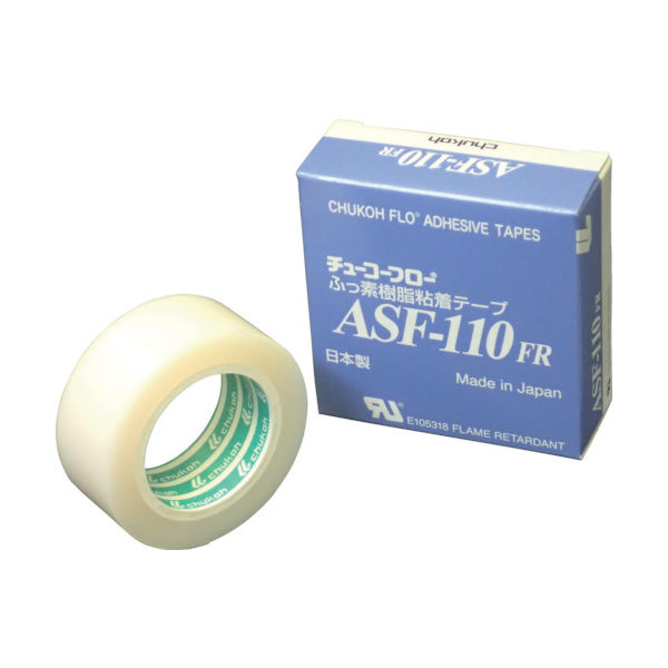 中興化成工業 チューコーフロー フッ素樹脂フィルム粘着テープ ASF―110FR 0.13t×25w×10m ASF110FR-13X25 1巻（直送品）