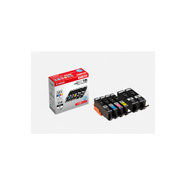 キヤノン　インクジェットカートリッジ　BCI-351XL+350XL*2/5MP（アスクル限定パック）5色パック+ブラック　1パック  オリジナル（わけあり品）