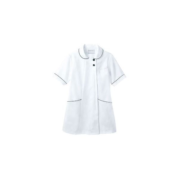 住商モンブラン フルール レディスジャケット 半袖 白×ネイビー L 73-1968（直送品）