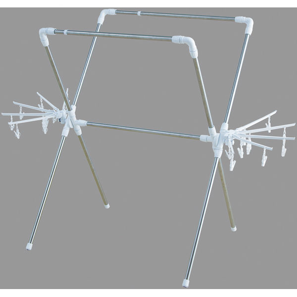 アイリスオーヤマ 物干し 折り畳み 大容量 室内 ピンチハンガー付き 約
