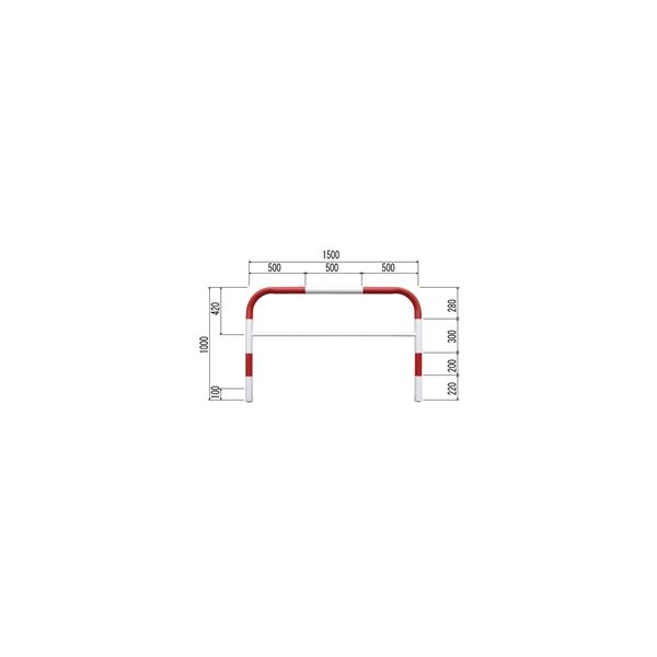 ユニット カーストッパー 赤/白 W1500 835-302 1台（直送品）