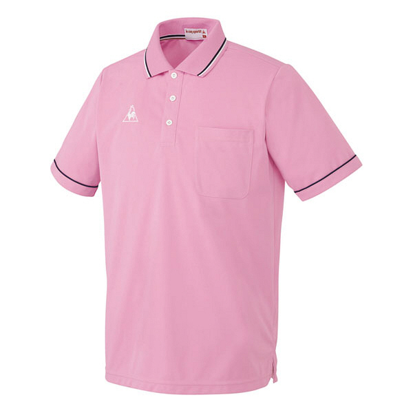 ルコックスポルティフ　介護ウェア　ポロシャツ（男女兼用）　ピンク　S　UZL3021　（直送品）