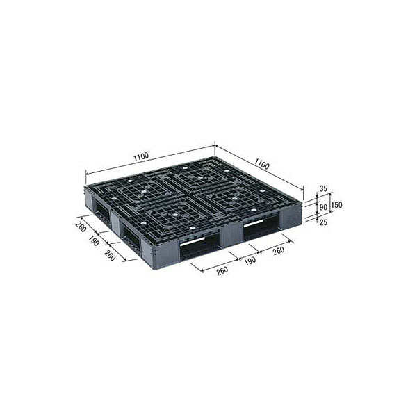 サンコー パレット D4-1111-3 （PP） 81220300BL510 （直送品） - アスクル