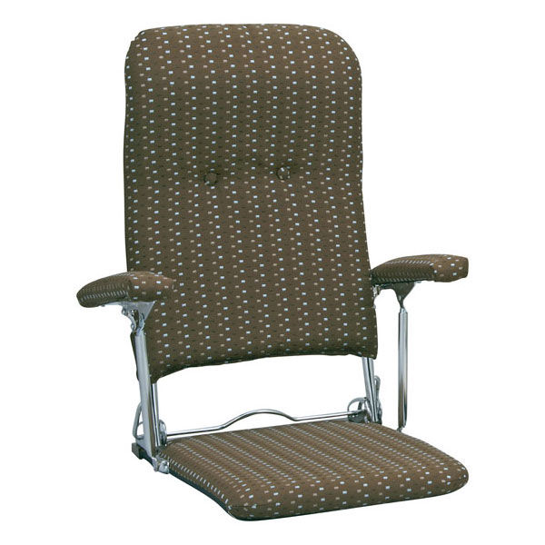 ミヤタケ（宮武製作所）　折りたたみ座椅子（肘付）　ブラウン　YS-1046　BR　（直送品）