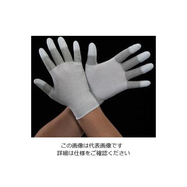 エスコ [L] 手袋(制電・ナイロン、ポリエステル指先コーティング) EA354GC-8 1セット(10双)（直送品）