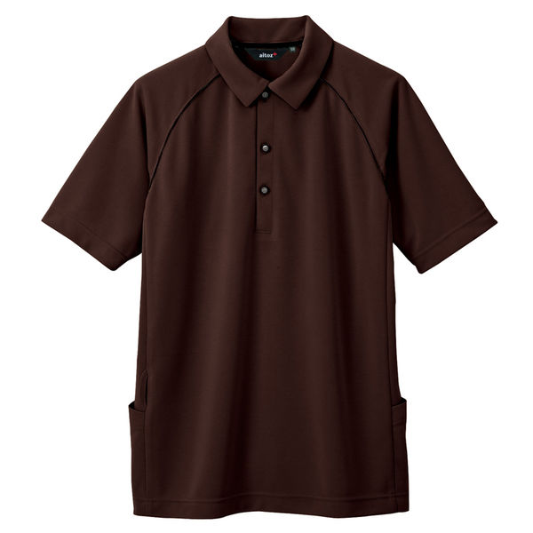 AITOZ（アイトス） バックサイドポケット付半袖ポロシャツ メンズ ブラウン 4L AZ-7663-022（直送品）