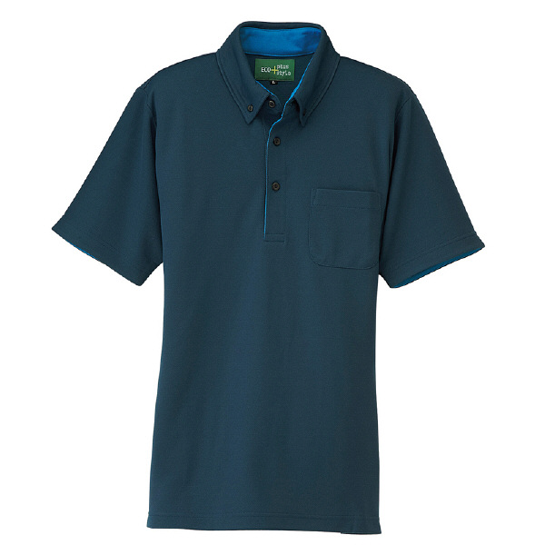 AITOZ（アイトス） 制電半袖ポロシャツ（男女兼用） 介護ユニフォーム アイアンブルー SS AZ-50006-076（直送品）