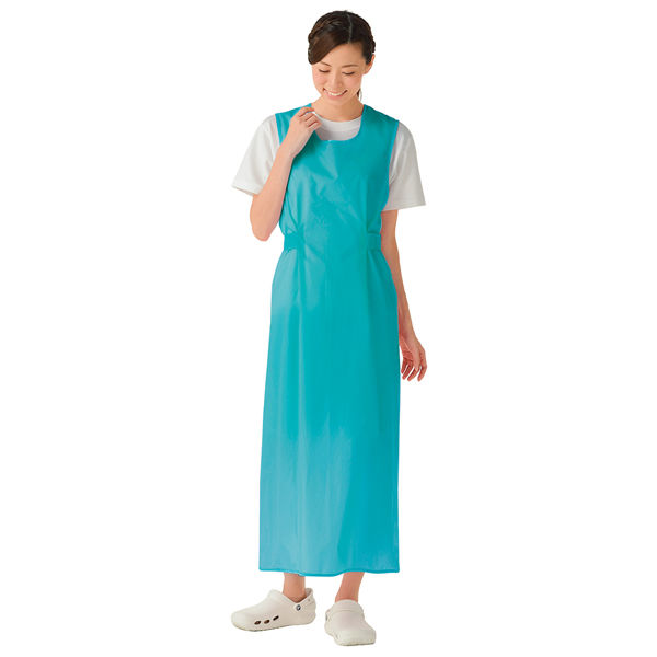 KAZEN 入浴用撥水エプロン(ポーチ付) グリーン L 909-92(直送 KAZEN 入浴用撥水エプロン(ポーチ付) グリーン L 909-92(直送