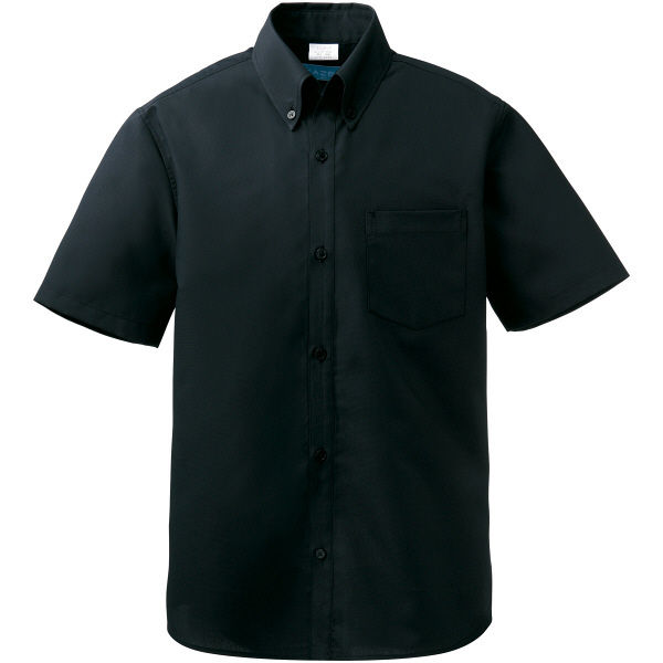 KAZEN（カゼン） メンズシャツ半袖 ブラック LL 605-05 1着（直送品）
