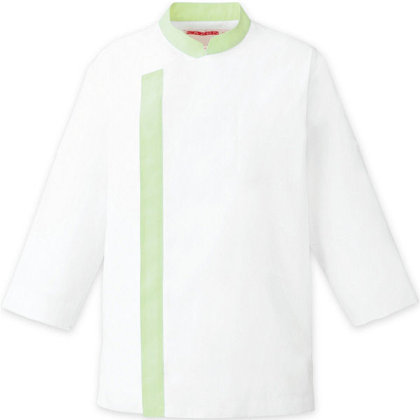 KAZEN（カゼン） コックシャツ七分袖 ホワイトxミントグリーン 3L APK215-12 1着（直送品）