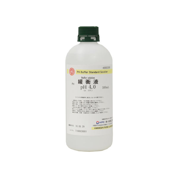 林純薬工業 標準緩衝液 pH 4.0 500mL 43002265 1本 2-3128-15（直送品）