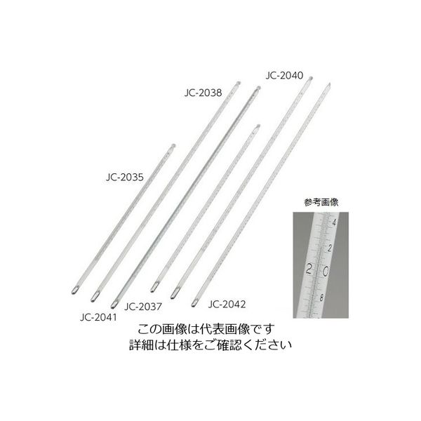 日本計量器工業 精密棒状水銀温度計（最小目盛:0.1℃） 0～50℃ 300mm JC-2035 1本 2-064-01（直送品）