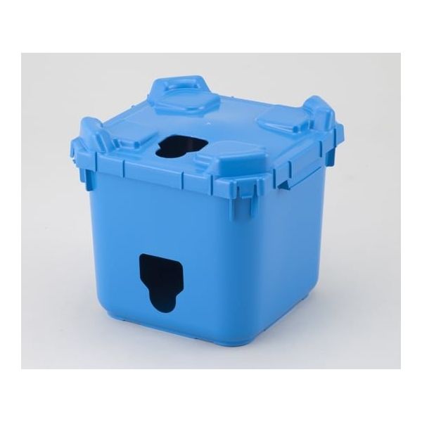 アズワン バッグインコンテナー 本体穴有 フタ穴有 青 2-4171-12 1個（直送品）