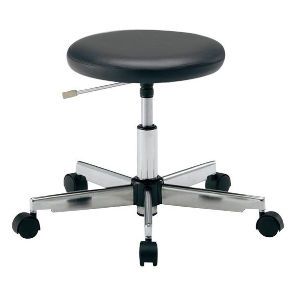 アズワン クリーンカラフルラウンドチェア(クラス100対応) 足掛リング無し ブラック LRC-BK 1脚 2-671-01（直送品）