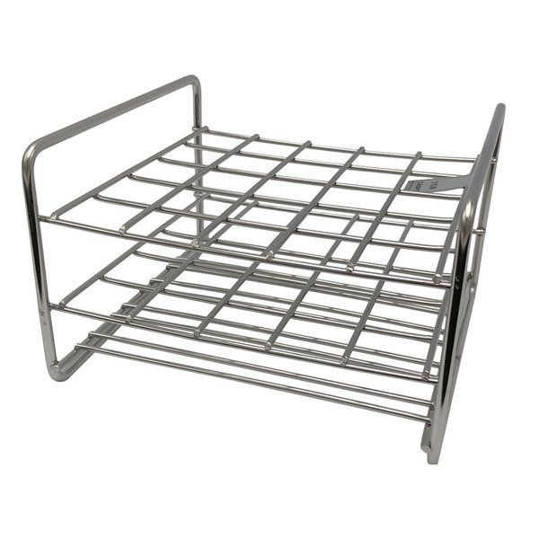 サンポー ステンレス試験管立 配列:5×5 サイズ:□23mm 21ー25L 1台 2-9502-43（直送品）