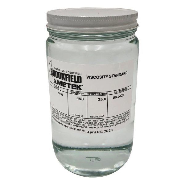 AMETEK ブルックフィールド シリコン標準粘度液 500mPa・s 500 CPS 1本 2-9625-04（直送品）