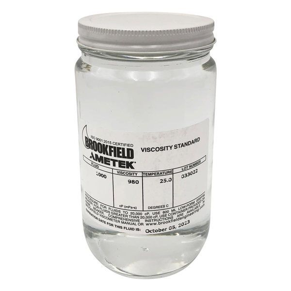 AMETEK ブルックフィールド シリコン標準粘度液 1000mPa・s 1000 CPS 1本 2-9625-05（直送品）