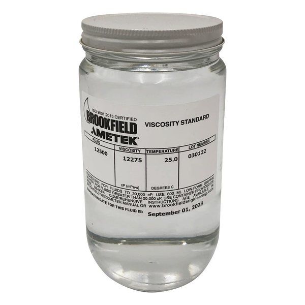 AMETEK ブルックフィールド シリコン標準粘度液 12500mPa・s 12500 CPS 1本 2-9625-07（直送品）