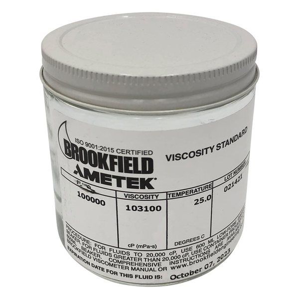 AMETEK ブルックフィールド シリコン標準粘度液 100000mPa・s 100000 CPS 1本 2-9625-10（直送品）