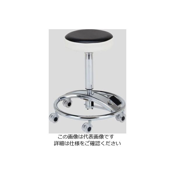 アズワン カラートレンドチェアー ステップタイプ 背無し ブラック CTC-ST 1脚 3-1469-04（直送品）