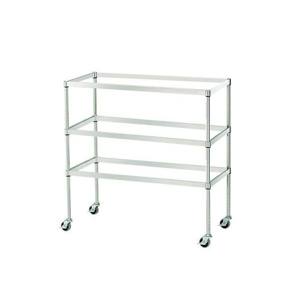 アズワン バスケットワゴン 3段 バスケット9個使用可 (SUS430製) 3-1544-04 1台（直送品）