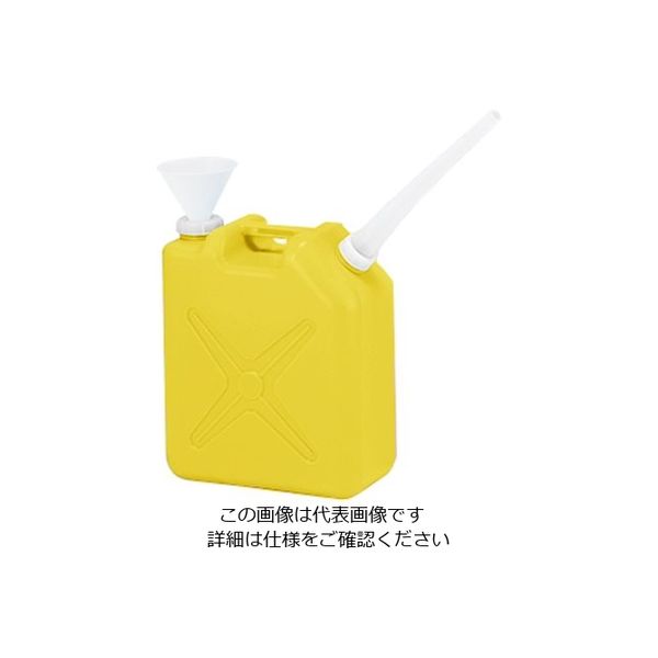 アズワン 廃液回収容器角型 黄 20L ノズル・ロート付 5-085-11 1個（直送品）