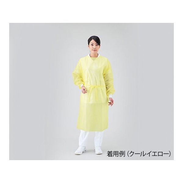 アズワン プロシェア・アイソレーションガウン(クールタイプ) 50枚入 クールイエロー 1箱(50枚) 8-2269-11（直送品）