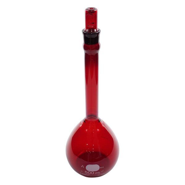 コーニングインターナショナル メスフラスコ CLassA 茶・保証書付き 500mL 55680-500 1個 3-1682-10（直送品）