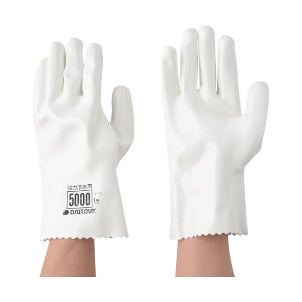 ダイヤゴム DAILOVE 耐溶剤用手袋 ダイローブ5000(LW) D5000-LW 1双 324-7201（直送品）