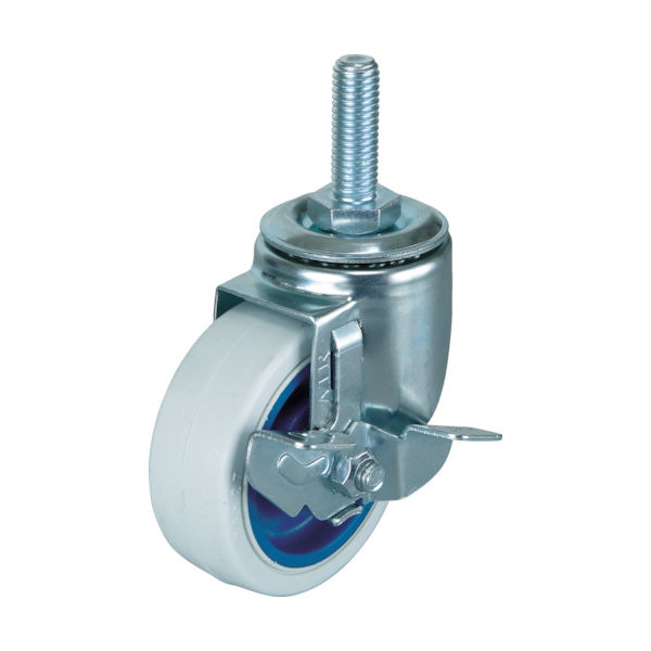 ワコーパレット ワコー エアーキャスターねじ込みタイプ(ホワイトゴム自在車ストッパー付) ALT-100-NRBDS-W 1個（直送品）