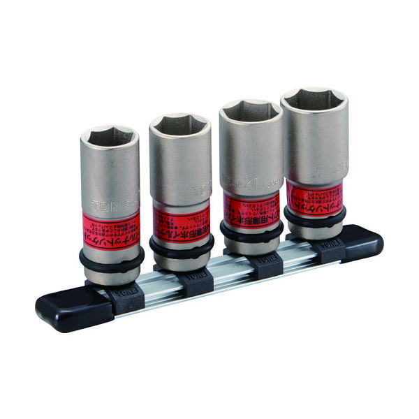 TONE インパクト用薄形ホイルナットソケットセット(ホルダー付) 4pcs HA404N 1セット 396-4353（直送品）