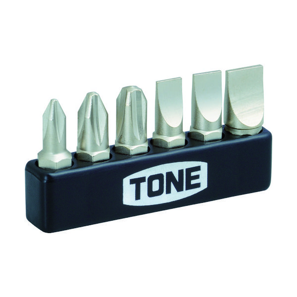 TONE オフセット式ラチェットドライバー ドライバービットセット 10点 BTPM6S 1セット 405-7627（直送品）
