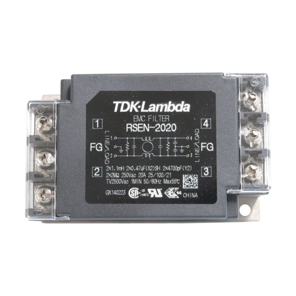 TDKラムダ ノイズフィルタ RSEN 標準タイプ 250V 20A RSEN-2020 1個 440-2863（直送品）