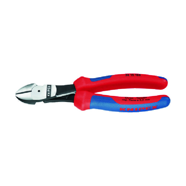 KNIPEX 強力型ニッパー バネ付 180mm 7412-180 1丁 446-8872（直送品）