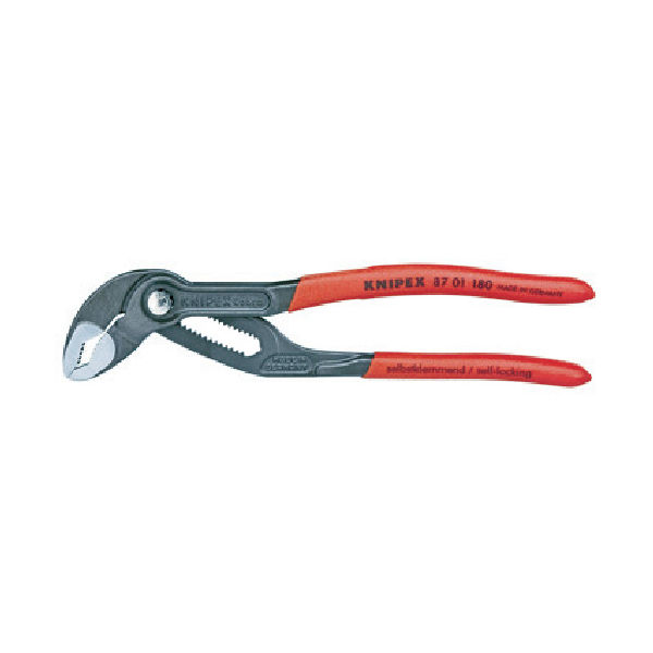 KNIPEX ウォーターポンププライヤー コブラ 180mm ソフトプラスチックハンドル 8701-180 1丁(1個) 446-9321（直送品）