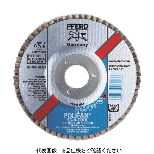 ルゲベルグ PFERD ポリファンフラップディスクSGA Φ100 #80 PFF100SGA941676 1セット(10枚)（直送品） - アスクル